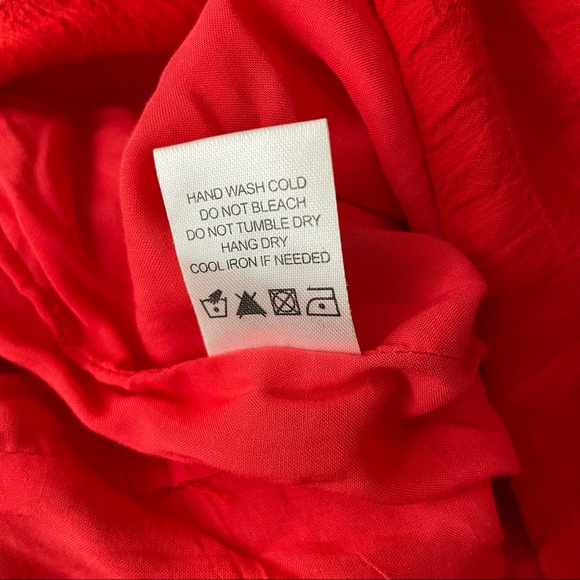 Lovers + Friends Brooke Midi Skirt XS Red Drawstring Ruched - Picture 10 of 12